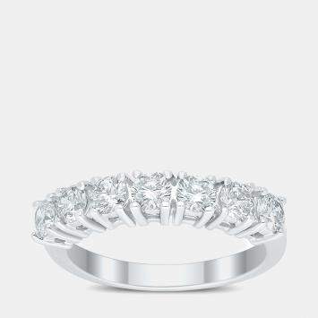 Pre Owned 14K Round 7 Stone Ring (1 Ctw)