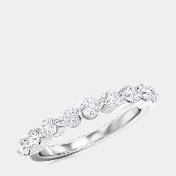 Pre Owned 14K Round Lab Grown 9 Stones Diamond Band (0.75 Ctw)