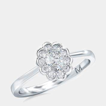 Pre Owned 14K Halo Fashion Oval Ring (1/2 Ctw)