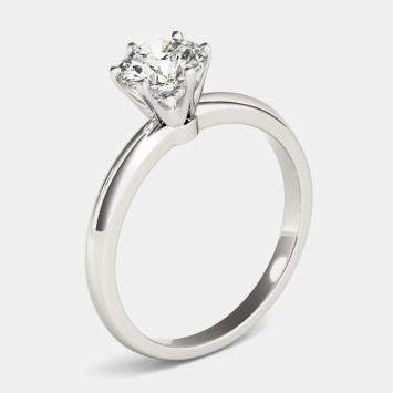 Pre Owned 14K Round Plain Solitaire Ring (1/2 Ctw)