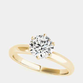 Pre Owned 14K Round Plain Solitaire Ring (1/2 Ctw)