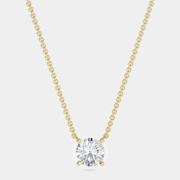 Pre Owned 14K Solitaire Four Prong Pendant (1/2 Ctw)