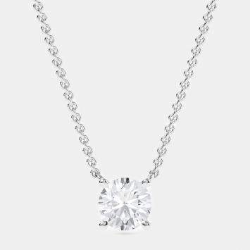 Pre Owned 14K Solitaire Four Prong Pendant (1 Ctw)