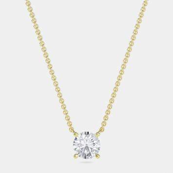 Pre Owned 14K Solitaire Four Prong Pendant (1 Ctw)