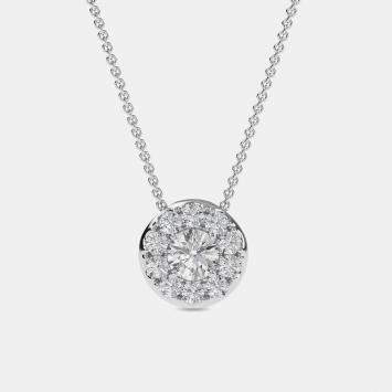 Pre Owned 14K Halo Pendant (1 1/4 ctw)