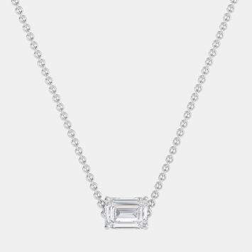 Pre Owned 14K Solitaire Sideways Lab Grown Diamonds Pendant (3/4 ctw)