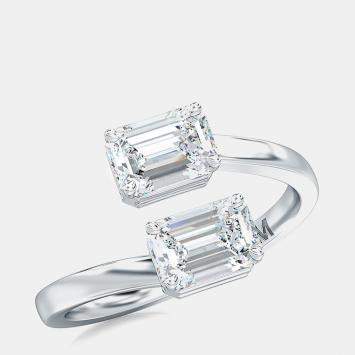 Pre Owned 14K Two Stone Solitaire Ring Set (1/2 ctw) US 7