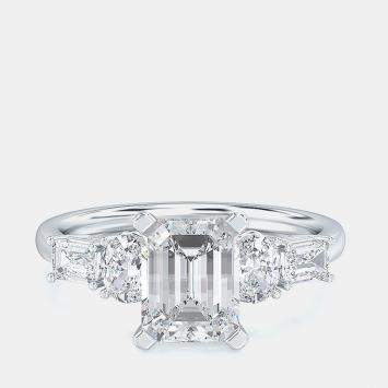 Pre Owned 5 Stone Mix Oval Solitaire Ring (1 1/4 ctw) US 7