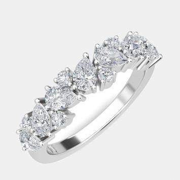 Pre Owned 14K White Gold Fancy Lab Grown Band (1.30ctw) US 7