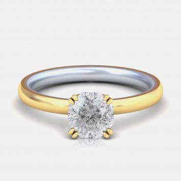 Pre Owned 14K Octagon Two Tone Solitaire Ring (1ctw) US 7