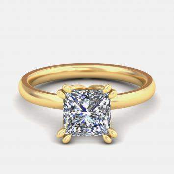 Pre Owned 14K Princess Two Tone Solitaire Ring (1ctw) US 7