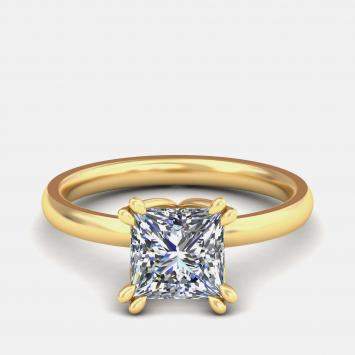 Pre Owned 14K Princess Two Tone Solitaire Ring (1.5 ctw) US 7