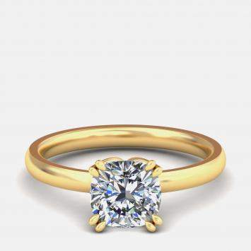 مملوكة مسبقًا خاتم سوليتير وسادة 14 قيراط (2 قيراط إجمالي) مقاس 7 الولايات المتحدة