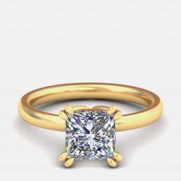 Pre Owned 14K Princess Two Tone Solitaire Ring (2 ctw) US 7