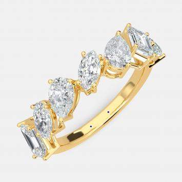 Pre Owned 14K Yellow Gold Fancy Lab Grown Band (2.00 ctw) US 7