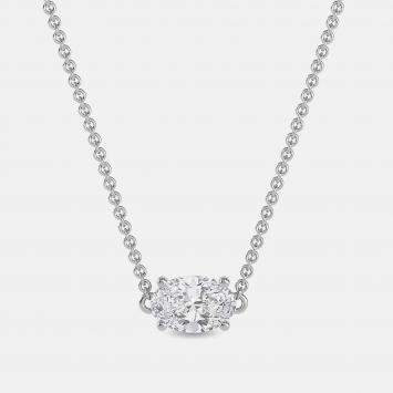Pre Owned 4.00 Ct Oval 14K White Gold Lab Grown Diamonds Solitaire 4 Prong Pendant