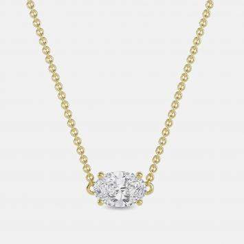 Pre Owned 7.00 Ct Oval 14K Yellow Gold Lab Grown Diamonds Solitaire 4 Prong Pendant
