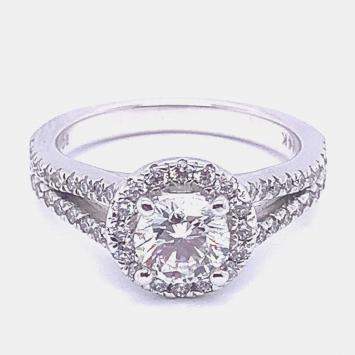 Pre Owned 1.50Ct Halo Lab Grown Diamonds Engagement Bridal Ring US 7