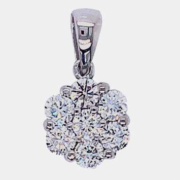 Pre Owned 7 Stone Cluster Lab Grown Diamonds Pendant (3/4 Ctw) 