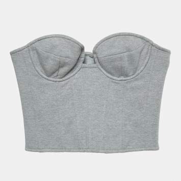 Pre Owned Magda Butrym Grey Jersey Corset Top S