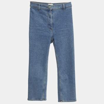 Pre Owned Magda Butrym Blue Denim Capri Jeans XS/Waist 25"