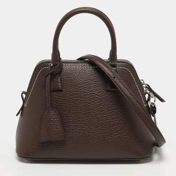مملوكة مسبقًا Maison Martin Margiela 5AC Dark Brown Canvas and Leather Bag