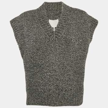 Pre Owned Maison Martin Margiela Grey  Rib Knit V-Neck Sweater Vest M