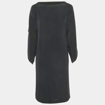 Pre Owned Maison Martin Margiela Black Silk Short Dress L
