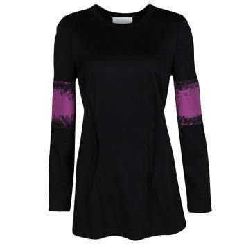 Pre Owned Maison Martin Margiela Black Contrast Print Long sleeve Tunic M