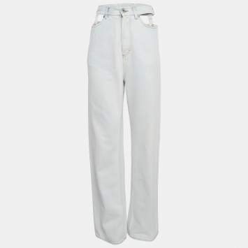 مملوكة مسبقًا Maison Martin Margiela Light Blue Denim Cut-Out Jeans M Waist 25"