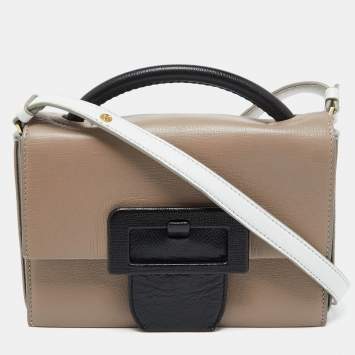 Pre Owned Maison Martin Margiela Tri Color Leather Top Handle Bag