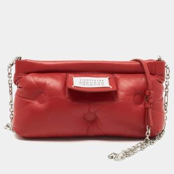 Pre Owned Maison Martin Margiela Red Quilted Leather Glam Slam Pochette