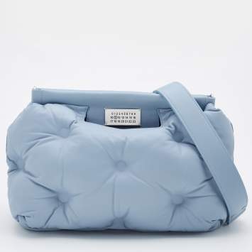 Pre Owned Maison Martin Margiela Blue Leather Glam Sam Shoulder Bag