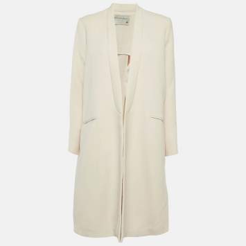 Pre Owned Maison Rabih Kayrouz Beige Wool Slit Detail Overcoat XS