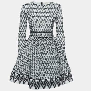 مملوكة مسبقًا Maje Black/White Royan Embroidered Lace Mini Dress M