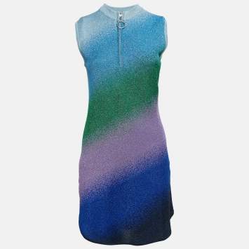 Pre Owned Maje Multicolor Lurex Knit Sleeveless Mini Dress M