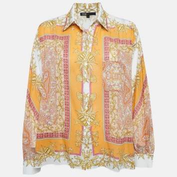 Pre Owned Maje Multicolor Scarf Print Cotton Shirt L