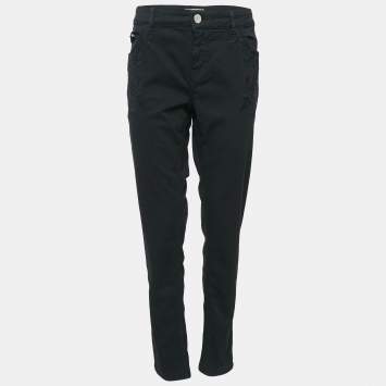 Maje Black Embroidered Denim Jeans L Waist 32"