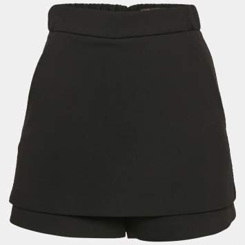 Pre Owned Maje Black Stretch Crepe Shorts XS