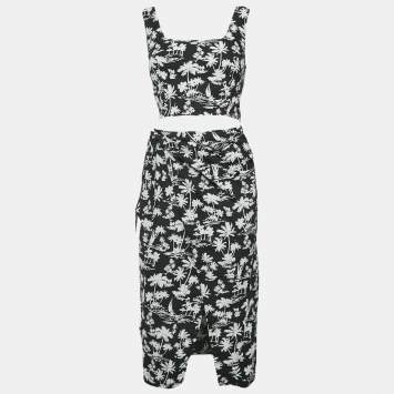 ```json
{"name": "Maje Black Printed Cotton Top and Wrap Skirt Set M/S", "name_ar": "Maje طقم توب وتنورة تلف قطن مطبوع أسود متوسط/صغير"}
```