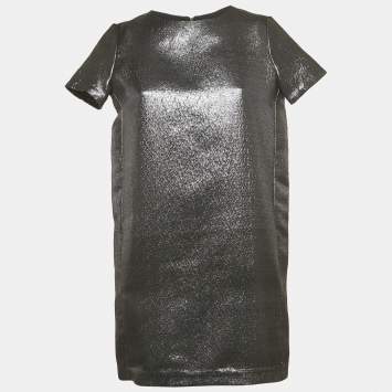 Pre Owned Maje Black Lurex Mini Shift Dress S