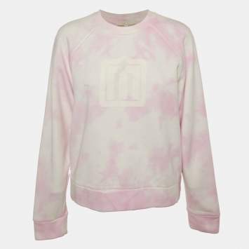 Pre Owned Maje Pink Tie-Dye Cotton Sweatshirt M