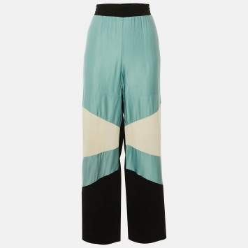 مملوكة مسبقًا بنطلون ماجي كريب بارم عريض الساق بلون أسود حجم كبير