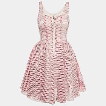Pre Owned Maje Pink Mesh Sleeveless Mini Dress S 