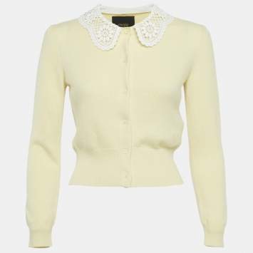 مملوكة مسبقًا Maje Yellow Cashmere Buttoned Cardigan S