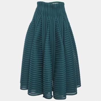 Pre Owned Maje Green Mesh Julien Mini Skirt S