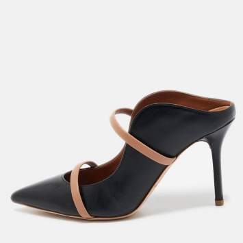 مملوكة مسبقًا Malone Souliers Black/Brown Leather Maureen Mules Size 36