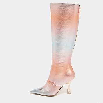 Pre Owned Malone Souliers Multicolor Leather Markle Knee Length Boots Size 37