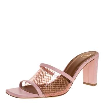 Pre Owned Malone Souliers PVC And Leather Open Toe Sandals Size 39
