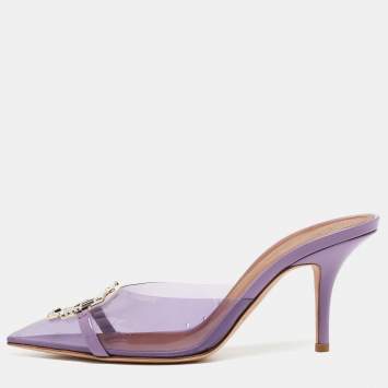 Pre Owned Malone Souliers Purple PVC and Patent Missy  Mules Size 38